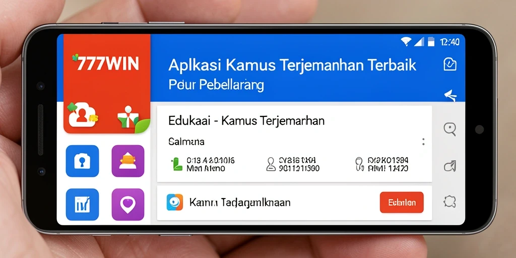 Tampilan antarmuka 777WIN yang ramah pengguna untuk belajar terjemahan.