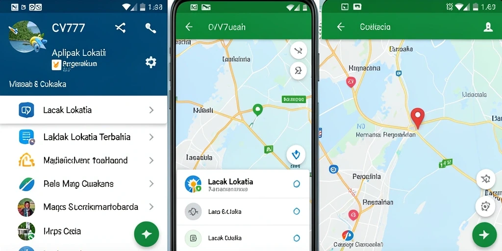 Tampilan antarmuka CV777 yang memudahkan pelacakan lokasi.