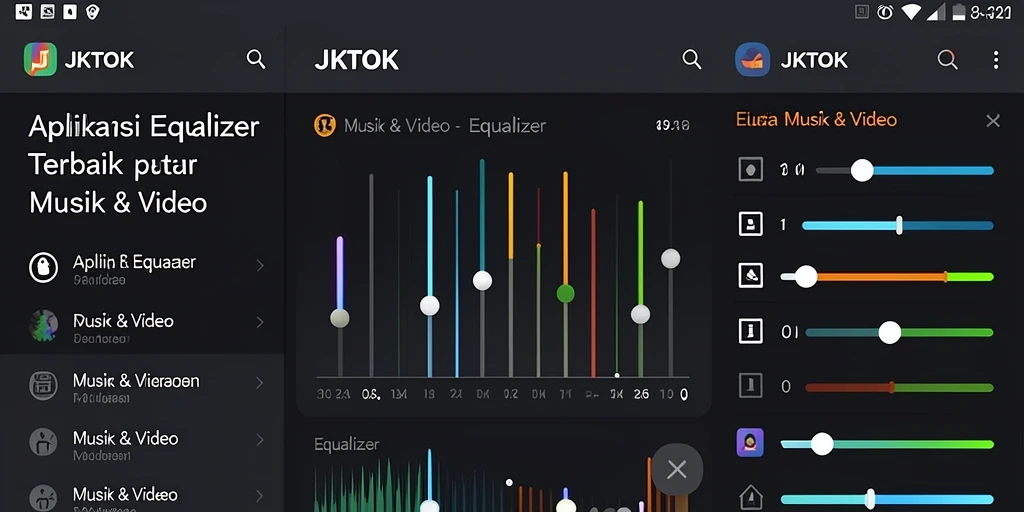 Antarmuka JKTOK yang menarik dan fungsional untuk aplikasi Equalizer.