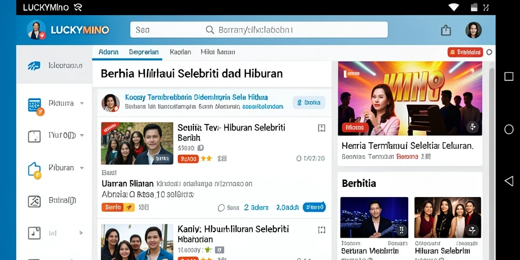 Tampilan antarmuka pengguna LUCKYMINO yang menarik dan informatif.