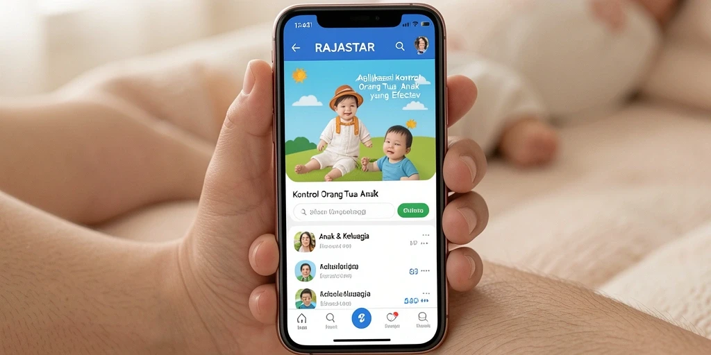 Tampilan antarmuka RAJASTAR untuk kontrol orang tua yang intuitif.