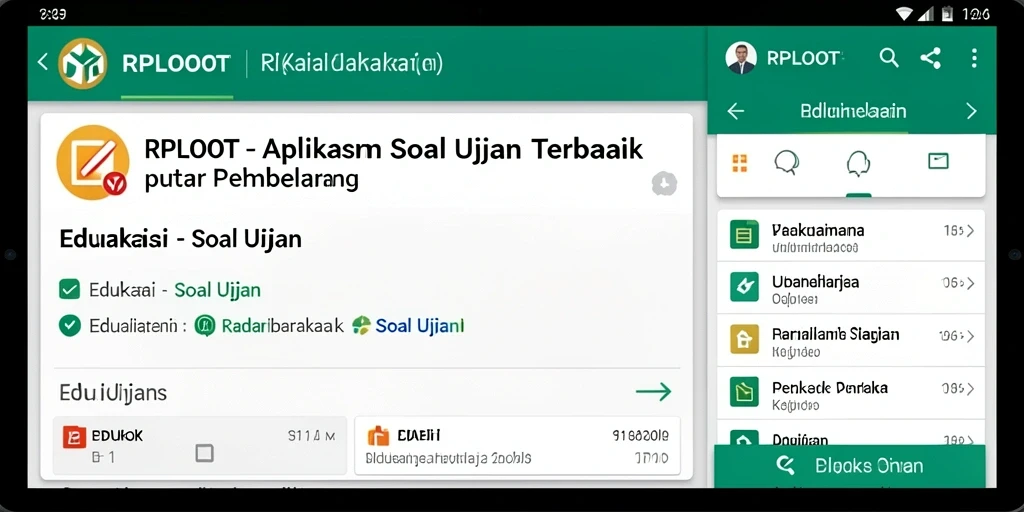Tampilan antarmuka RPLOOT dengan fitur soal ujian interaktif.