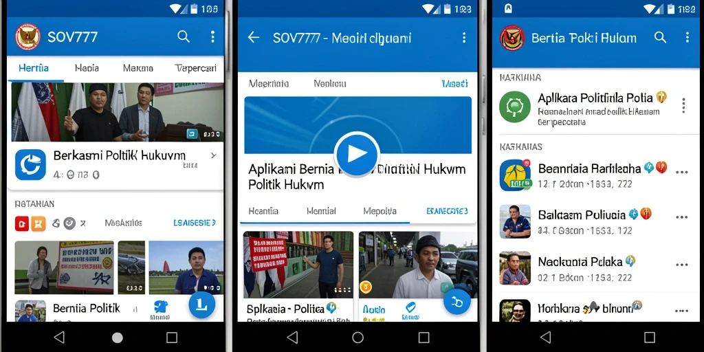 Antarmuka SOV777 menampilkan berita politik dan hukum terbaru.