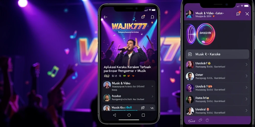 Tampilan antarmuka WAJIK777 menampilkan pilihan lagu dan fitur karaoke yang menarik.