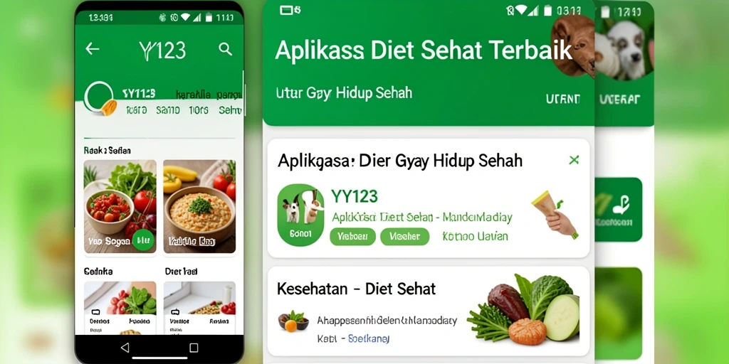Tampilan antarmuka aplikasi Diet Sehat YY123.